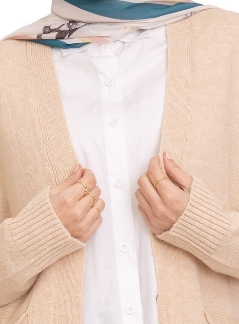 Latte Basic Pocket Cardigan - Khotwh